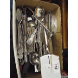 A Box Containing Various Kings Pattern Cutlery and Other Kitchen Implements.