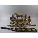 A Collection of Six Martingales with Horse Brasses and One Gilt Metal, Probably French,
