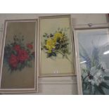 Three Framed Vernon Ward Prints of Flowers.