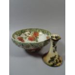 A Royal Doulton 'Indestructable' Floral Pattern Bowl D1359 and a Royal Doulton 'Gleaners' Hat Pin