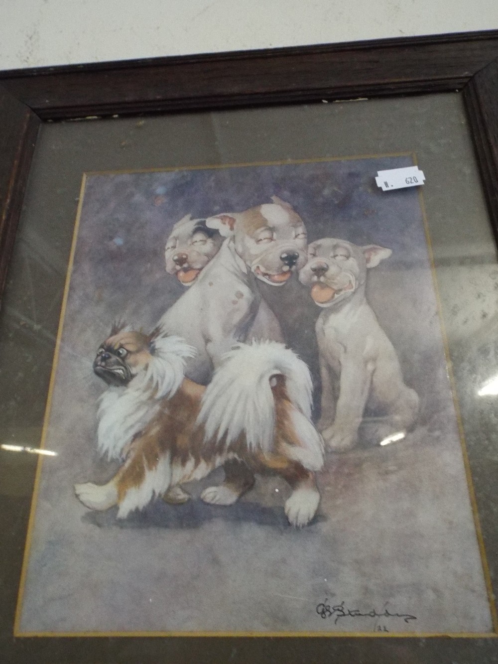 An Early 20th Century Oak Framed Print 'The Pekingese is Told One'.