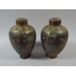 A Pair of Indian Cloisonne Vases.
