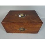 A Mother of Pearl Inlaid Walnut Jewellery Box.