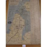 An Oak Framed Pilgrims Map of The Holy Land.