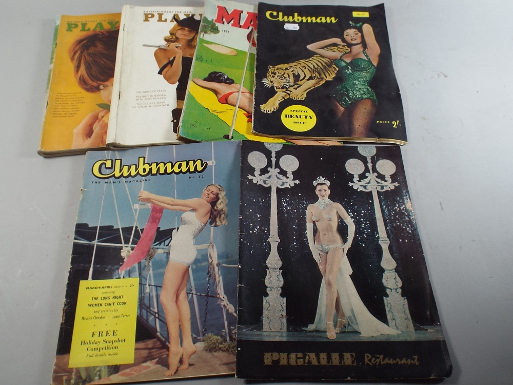 Six Gentleman's Magazines 1950's-60's to Include Man, Clubman and Playboy.