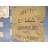 Three Railway Mail Sacks London Midland and Scottish Railway British Railways and London Midland