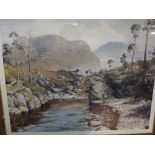 A Large Print Depicting Fisherman in The Scottish Highlands by R McPhail.