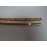 A Military Swagger Stick and A Bamboo Riding Crop.