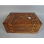 A Banded Walnut Ladies Workbox.