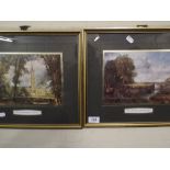 Two Framed Prints Sailsbury Cathedral and View of the Stower by John Constable.