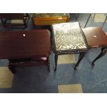 Two Wooden Occasional Tables and A Wooden Magazine Rack.