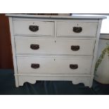 A White Painted Bedroom Chest Two Short and Two Long Drawers.