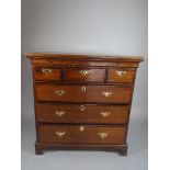 A Mid 19th Century Oak Chest of Three Small and Three Long Drawers,