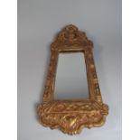 A 19th Century Carved and Gilded Girandole Wall Mirror. Missing its Candle Arm.