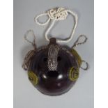 An East African Male Wedding Necklace Formed From a Nut Shell with Various Coloured Glass Bead