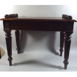 A 19th Century Country House Hall Bench, The Solid Plank Top with Bolster Ends.