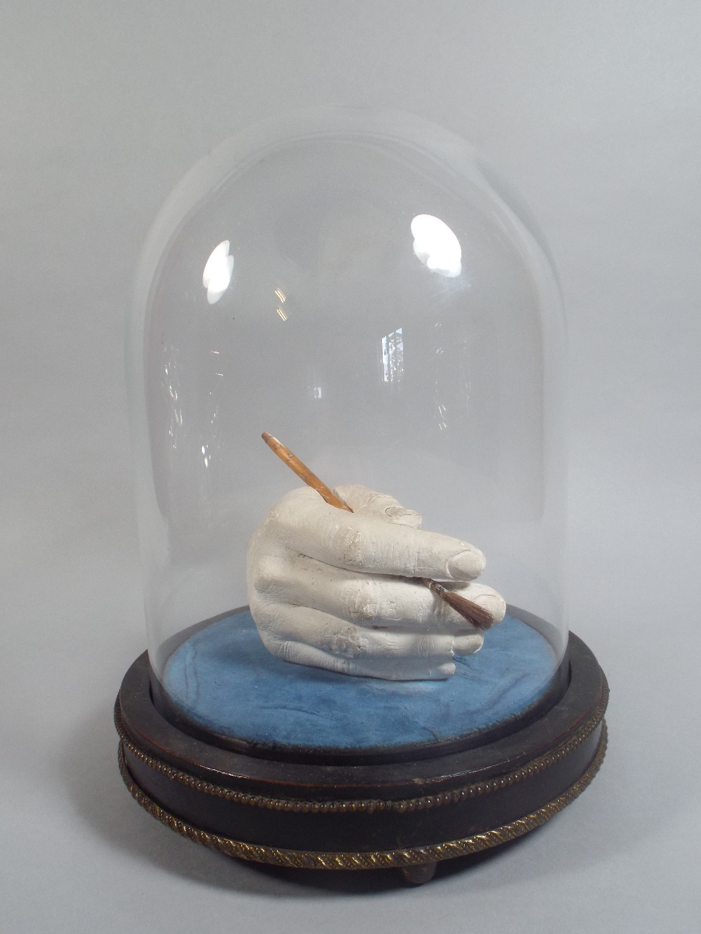 A Plaster Cast of an Artists Hand Holding a Paint Brush, - Image 2 of 2