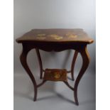 A Late 19th Century Occasional Table with Canted Corners Original Floral Painted Polychrome