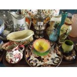 A Tray of Ceramics to Include Masons Mandelay Jug, Ceramic Model of the FA Cup,