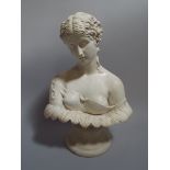 A Parian Bust of Clyte on Turned Socle.