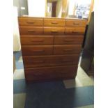 An Edwardian Mahogany Chest of Six Small, Four Medium and Two Long Drawers. 87x45.