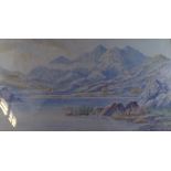 A Pair of Gilt Framed Watercolours Depicting Mountain Lakes,