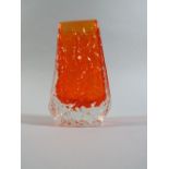 A Whitefriars Coffin Vase in Tangerine