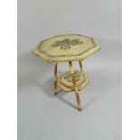 A Small Painted Octagonal Topped Tripod Occasional Table