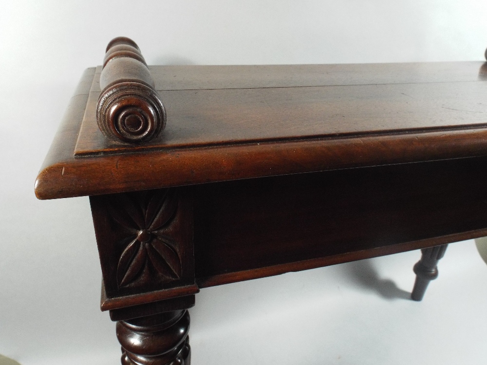 A 19th Century Country House Hall Bench, The Solid Plank Top with Bolster Ends. - Image 2 of 2