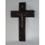 A Late 19th Century Marble Crucifix with a Bronzed Metal Corpus Christi.