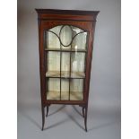 An Inlaid Edwardian Mahogany Display Cabinet on Tapering and Slightly Splayed Legs.