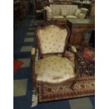 A Pair of French Walnut Salon Chairs.