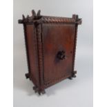 A 19th Century American Walnut Tramp Art table Cabinet with a Single Door.