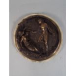 A Reproduction Bronze Effect Plaque Depicting Greek God and Goddess.