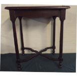 A Mahogany Rectangular Topped Occasional Table with Cross Stretcher.