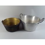 A Brass Jam Kettle and An Aluminium Pan.