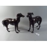 A Pair of Bronze Effect Metal Figures of Greyhounds (Plus VAT).