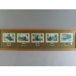 A Framed Collection of Railway Stamps.