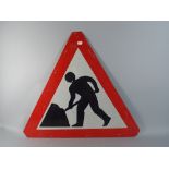 A Painted Aluminium Road Sign, Men at Work.