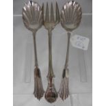 A Solid Silver Victorian Cake Fork, London hallmark, dated 1866 , est 108 gms. mm SW together with a