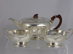 An Art Deco Solid Silver Tea Set, Sheffield hallmark, mm. FC , dated 1935 est weight 1000 gms.