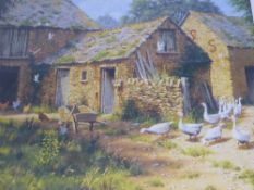 An E Hersey limited edition print " Melancholy Afternoon "  118 / 125, depicting a farmhouse scene