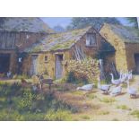 An E Hersey limited edition print " Melancholy Afternoon "  118 / 125, depicting a farmhouse scene