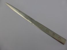 A Solid Silver 925 hallmark Paper Knife, Birmingham hallmark dated 2000 mm NK est gms 36.