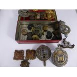 A Quantity of Original Military Badges and Buttons, including Suffolk, Somerset, Royal Berkshire,