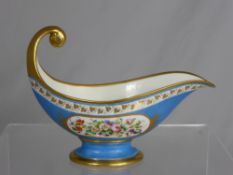 A Serves 1846 Chateau de Neuilly Sauce Boat monogram to one side supported by two putti, floral