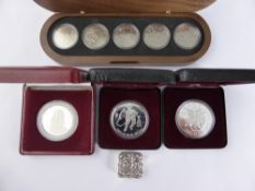 A Collection of Miscellaneous Silver Proof Coins, including 2 x Canadian dollars, Luis de Camoes 1,