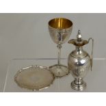 A Solid Silver Victorian Hallmarked travelling Communion Set, the finely engraved classical style