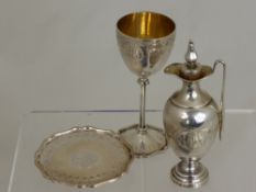 A Solid Silver Victorian Hallmarked travelling Communion Set, the finely engraved classical style