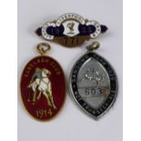 Three Racing and Other Enamel Badges, Ranelagh Polo Club 1914, Sandown Park 1939 and County